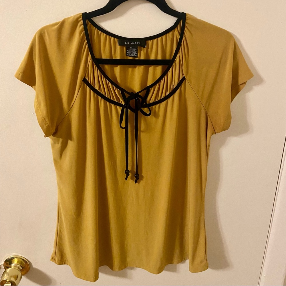 Yellow Short-Sleeve Blouse by Liz McCoy